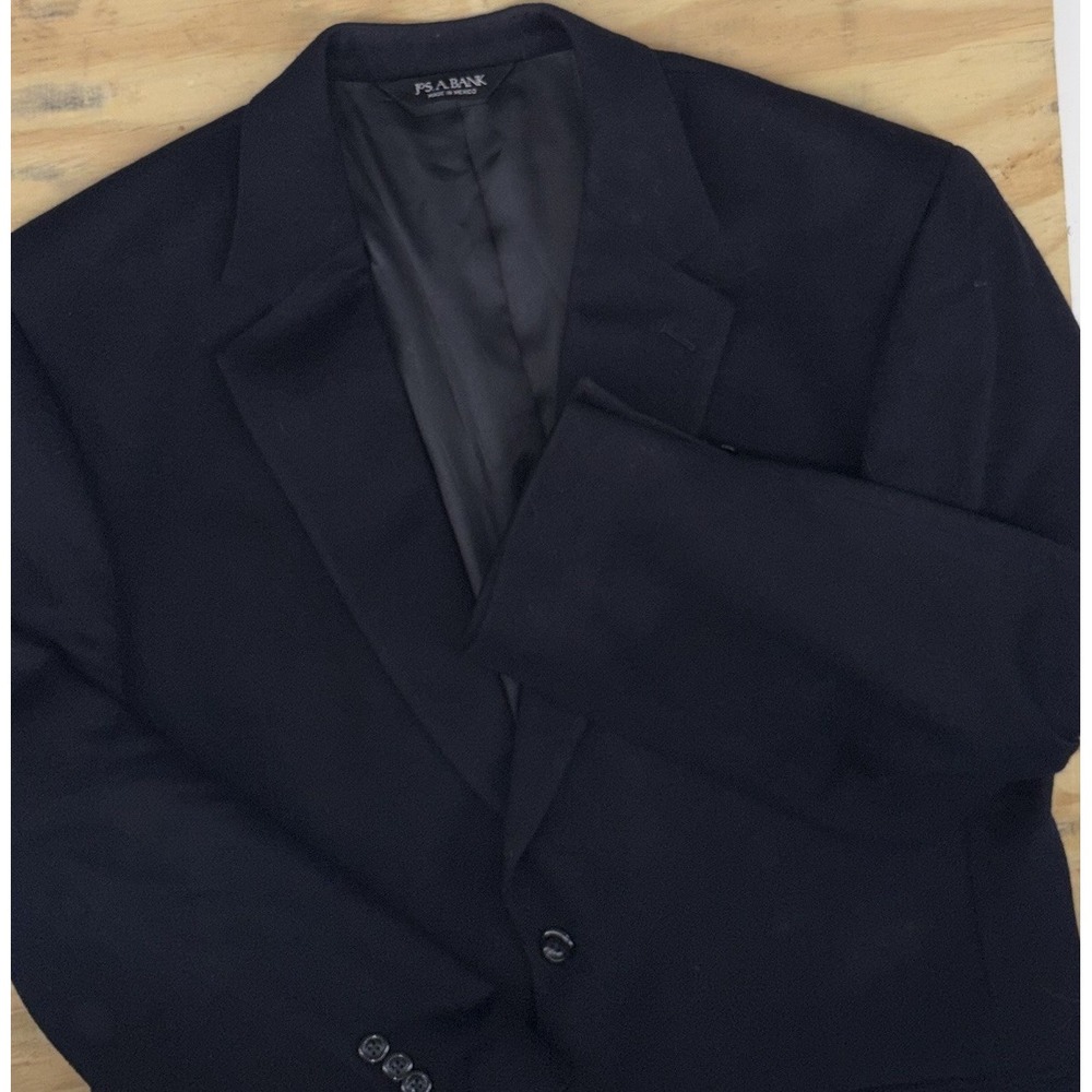 Jos A Bank 100% Cashmere 42R 2 Button Gordon Blazer Sport Coat Black Jacket